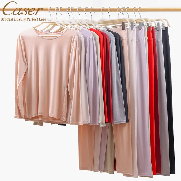 軽量暖かさを実現！白鹅绒保温インナー【秋用・ヒートテック・長袖トップスとパンツ】（セットアップ対応）