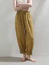 100%コットンプリントのパンツ【レースフラワー・ウエストゴム・カジュアル仕様】（セットアップ対応）