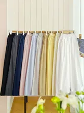 極上の柔らかさのコットン製のフィットワイドパンツ【シンプルデザイン・女性用】
