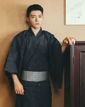 男性用和風ロングバスローブ【武士スタイル・浴衣・民宿向け】