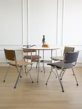 北欧風 スタッキングダイニングチェア【レトロデザイン・背もたれ付き・コーヒーカラー】