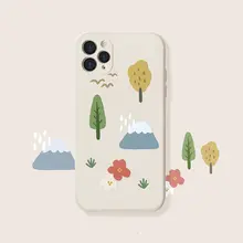 富士山イラストのシリコン製スマートフォンケース【iPhone15ProMax・iPhone14Pro・iPhone14対応】