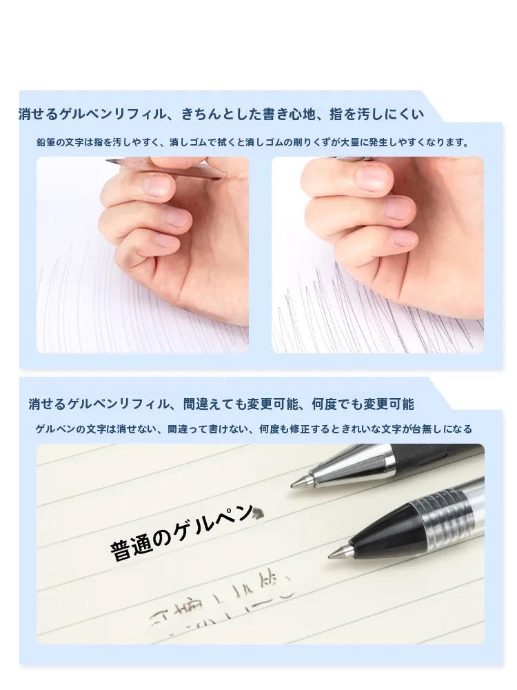 得力 消せる中性ペン替芯 0.5mm：女性向けの書き間違い対応と通気性の実証