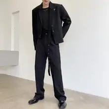 夏用 個性的な ビジネスカジュアルパンツ【スリムフィット・ストレート・ユニセックス・ルーズフィット】（セットアップ対応）