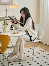 北欧デザインのクリエイティブ食卓椅子【モダンなミニマリスト・背もたれ付き・ダイニング用】