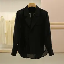 韓国風デザインのウエストリボンシャツとハイウエストワイドパンツ（セットアップ対応）