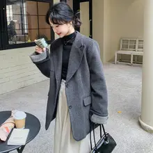 グレーのダウンジャケットインナー付きウールコート【ショート丈・女性用】
