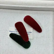 秋冬向け ベルベット素材のヘアクリップ【ハンドメイド・バイカラー・基本タイプ】（セットアップ対応）