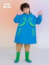 デザイン性抜群の小鹿アートシルエットプリント雨具【男女兼用・中長丈・防水】