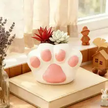 かわいい猫爪デザインの植木鉢【大容量・多肉植物用・オフィスおよび家庭用のインテリア】