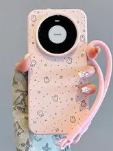 可愛いドット柄ミッフィーウサギデザインのスマホケース【液体シリコン・防摔・ハングストラップ対応】