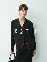 CEST M イタリア製ウール混合Vネックカーディガン3点セット【洗練デザイン】