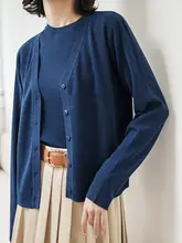 LUKA 高品質ニットカーディガン＆Tシャツ2点セット【秋季用・短袖・レディース】