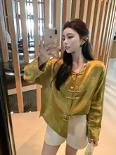 新中式デザインの桑蚕絲盤扣外套【江南風・清涼感】