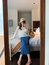 フラワープリント半身裙とカーディガン【フレンチロマン風・薄手・セットアップ対応】