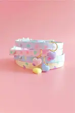 可愛い猫用首輪【調整可能・無音安全バックル・カラフルデザイン】