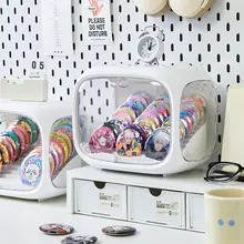 アクリル製 デスクトップ展示用収納ボックス【宇宙船デザイン・階段式・バッジ用】