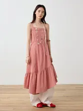 チェック柄キャミソールワンピース【夏用・フリルデザイン・プリーツ付き】