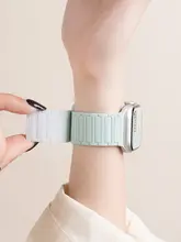 Apple Watch バンド マグネット式 シリコン パステルミント スポーツ 夏用 メンズ レディース Series 10 9 8 7 3 SE Ultra 対応