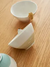 陶器製のご飯茶碗 食器セット 親子用 可愛いデザイン 三人用
