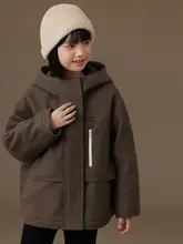 秋冬用コットンアウター【子供用・カジュアル・コーヒー色・保温性】