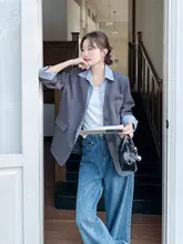 オシャレな配色の襟付きジャケット【春秋用・女性用・デザイン性の高いスタイル】（セットアップ対応）