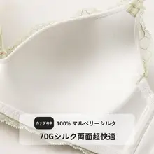 サテンシルク使用の快適なノンワイヤーブラジャー【レトロレース・多色】