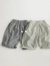 夏用子供用ストライプ柄ワイドパンツ【男女兼用・軽量・九分丈】