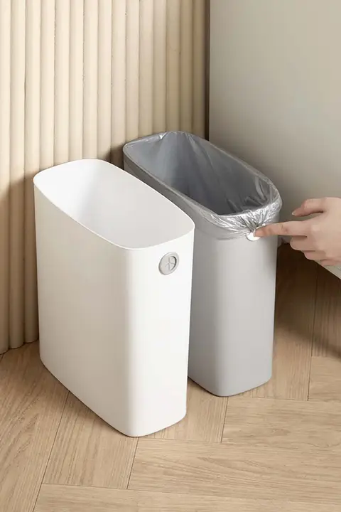 トイレ用 スリムタイプゴミ箱【無蓋・長方形・狭い隙間に最適・小型】