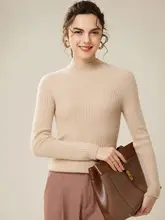 シンプルで洗練されたデザイン！羊毛100%のニットトップス【スリムフィット・シーズンレス】