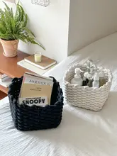 デスクトップ化粧品収納ボックス【洗える・エコ素材・小物・鍵やお菓子の収納に最適】