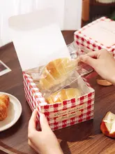 おしゃれなチェック柄のクッキー缶【スイーツギフト用・手提げボックス】