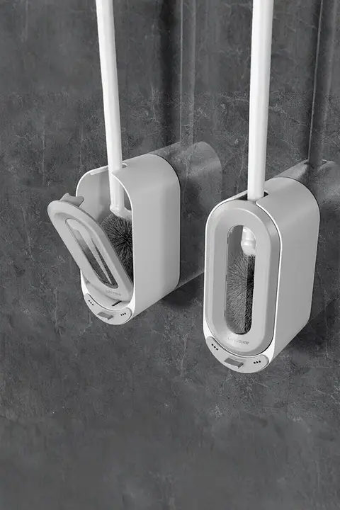 壁掛け式トイレブラシ【死角なし・長柄デザイン・家庭用】