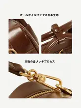 ボウリングスタイルのボストンバッグ【ホワイト・レトロデザイン・真皮製・ショルダーバッグ・通勤用】