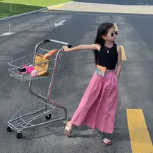 女の子用 夏季ジャンプスーツ【タンクトップ・ワイドパンツ・おしゃれデザイン】（セットアップ対応）