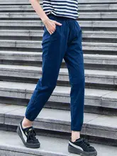 カーキ レディース 秋春用 ワークパンツ【カジュアル・束脚・大きいサイズ・九分丈】