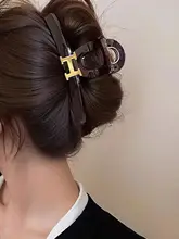 高級感漂う大ぶりH型ヘアクリップ【多毛対応・シンプルデザイン】