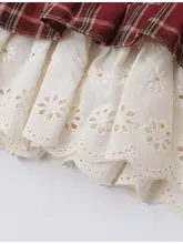 レトロ感漂うレース柄のスカートカーテン【フリルと刺繍デザイン・ドローストリング付き】