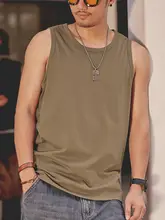 夏用 コットン製 ミリタリーグリーン ノースリーブ タンクトップ【ゆったりフィット】