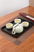 ミニ茶托【長方形・ブラック・家庭用・オフィス用】
