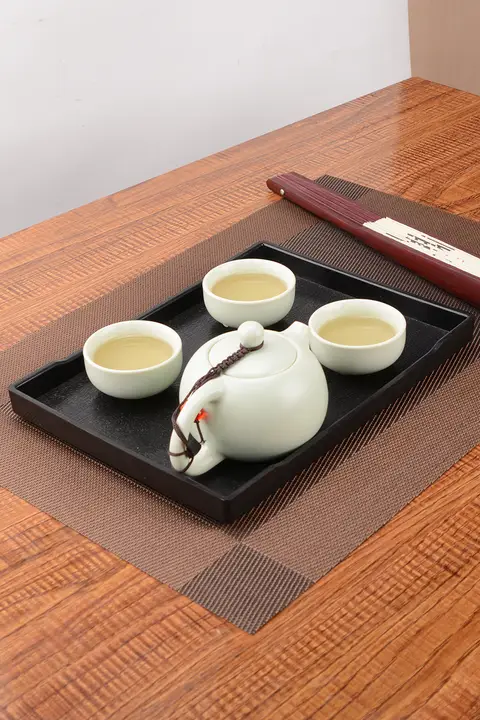 ミニ茶托【長方形・ブラック・家庭用・オフィス用】