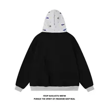 刺繍ボールパグデザインのカーディガン【ゆったりサイズ・フード付き・カジュアル】（セットアップ対応）