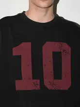 水洗藍染デジタルプリントTシャツ【ビンテージ・ルーズフィット・短袖】