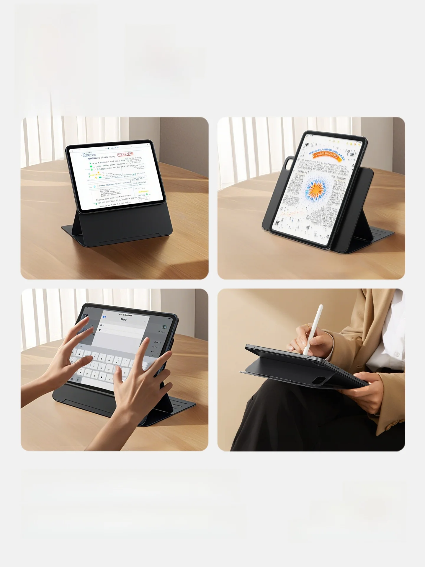 SmartDevil iPad磁悬浮升高双面夹壳：iPad Pro向けの高さ調整ケースと静電容量ペン搭載モデル