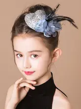 子供用オリジナルヘッドドレス 銀色スパンコール小さなシルクハットヘアアクセサリー【ドレス衣装用・演出用】