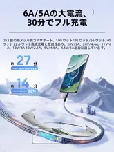 高出力のType-C急速充電ケーブル【適用機種：Android・Huawei・Oppo・Xiaomi・2メートルロングタイプ】