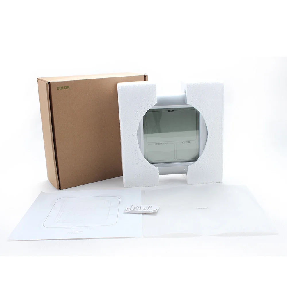防水静音LCD壁掛け時計：キッチン用の創意デザインスクエア型で時間と環境を把握