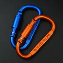 アウトドア用 D型フック【小型・耐荷重・水筒・鍵用・バックパックロック】