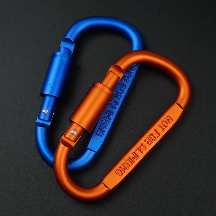 アウトドア用 D型フック【小型・耐荷重・水筒・鍵用・バックパックロック】