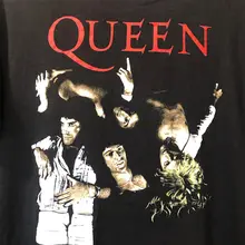 QUEENバンドデザインのヴィンテージ風半袖Tシャツ【ユニセックス・ストリートスタイル・コットン素材】
